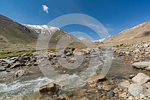Shyok river with mountain view, Ladakh, India. photo